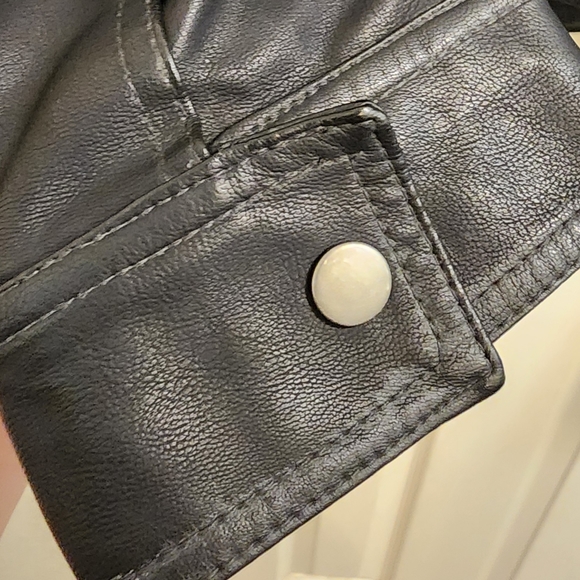 NWOT Simply Emma Faux Leather Biker Jacket - Picture 3 of 6